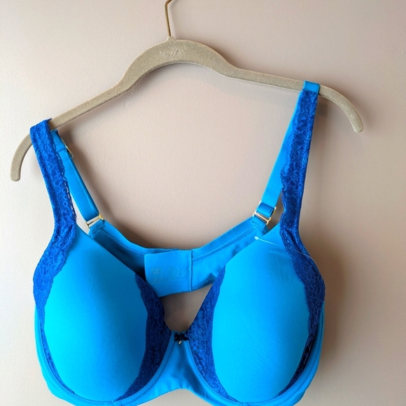 Soma Embraceable Blue Full Coverage Lace Trim Bra UW 40DDD - Picture 1 of 8